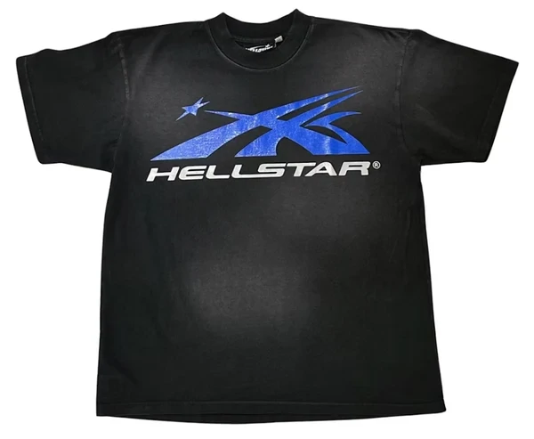 HELLSTAR GEL SPORT LOGO BLACK/BLUE TEE