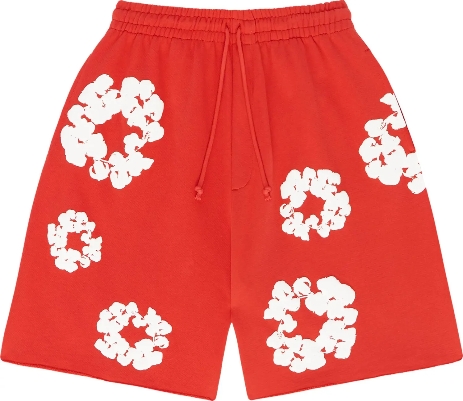 DENIM TEARS THE COTTON WREATH SHORTS RED