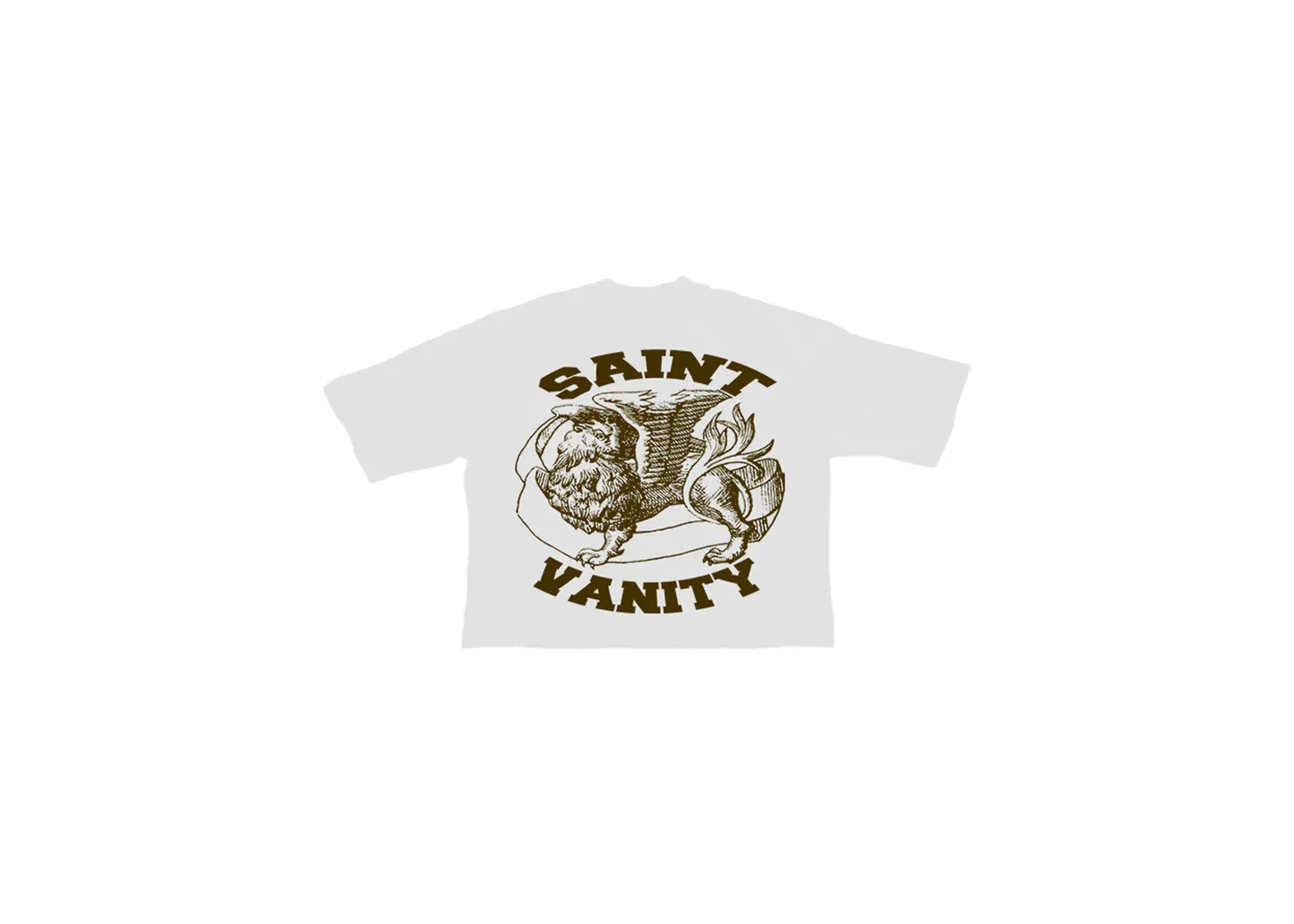 SAINT VANITY WHITE AND BROWN TEE