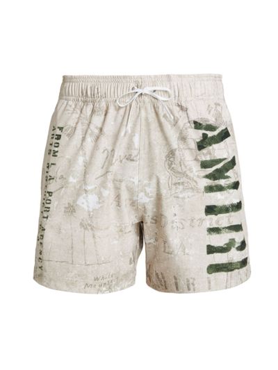 AMIRI STENCIL MILITARY SWIMTRUNK ALABASTER WHITE M*