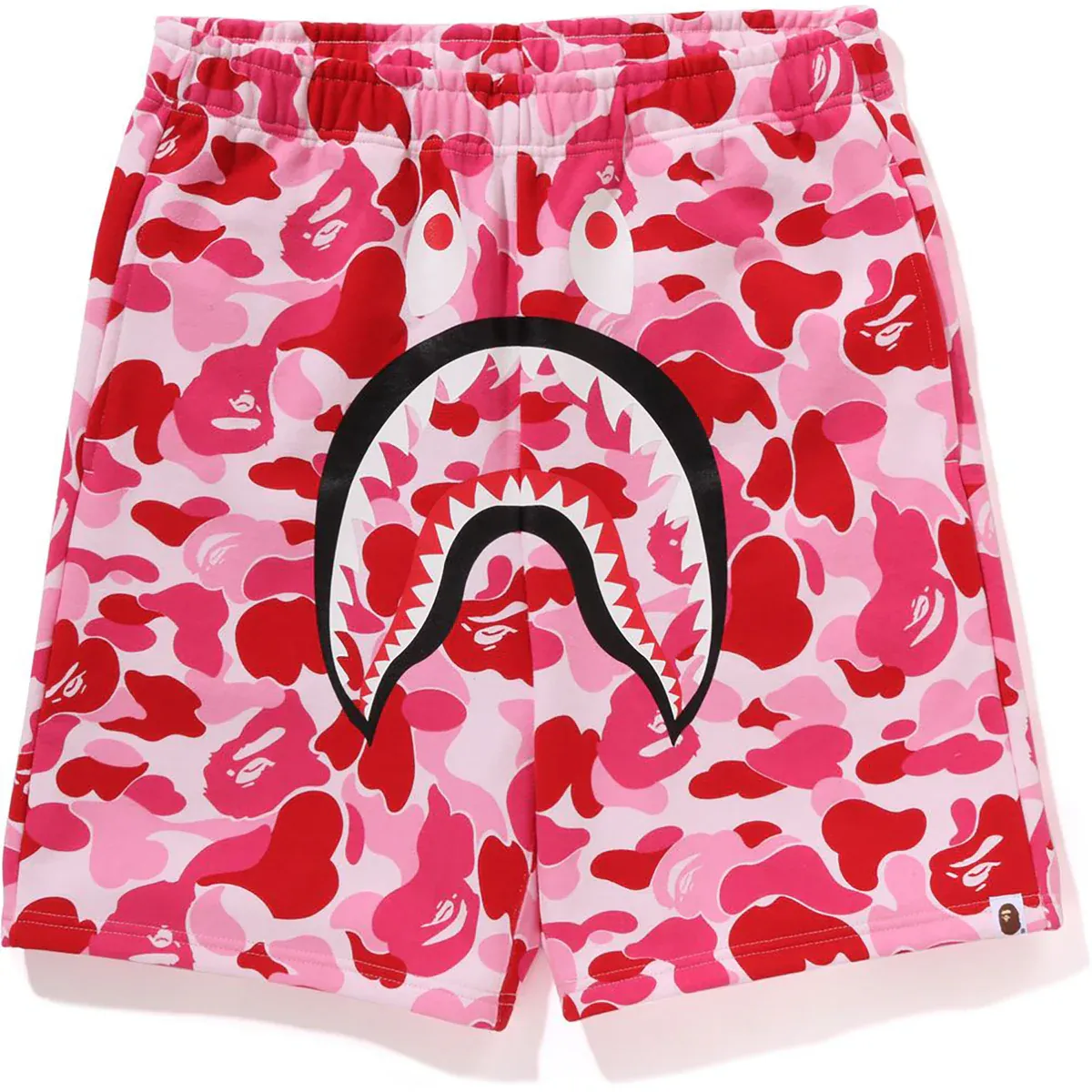 BATHING APE ABC PINK CAMO SHARK SWEAT SHORTS