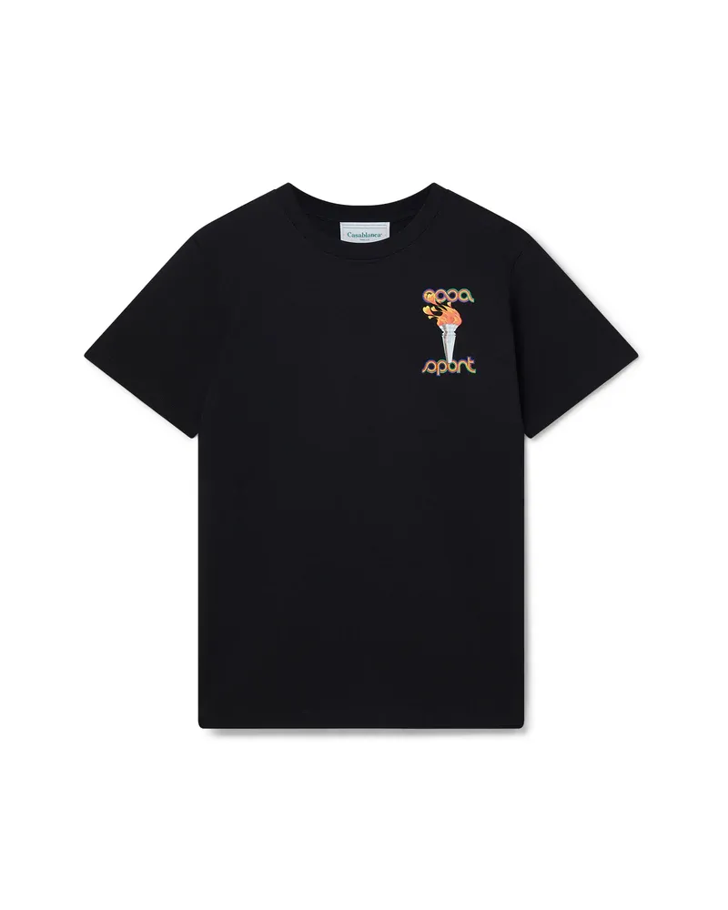 CASABLANCA LA FLAMME DU SPORT PRINTED TEE