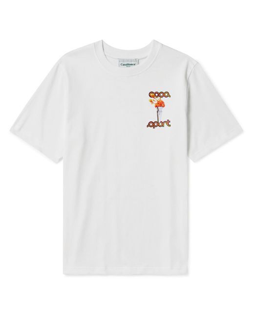 CASABLANCA LA FLAMME DU SPORT PRINTED TEE