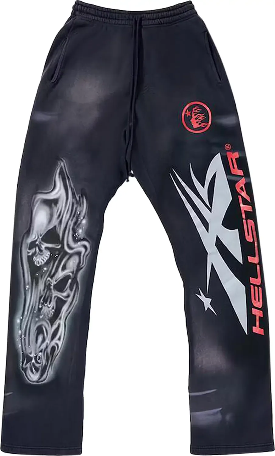 HELLSTAR AIRBRUSHED SKULL CLOSED ELASTIC BOTTOM SWEATS