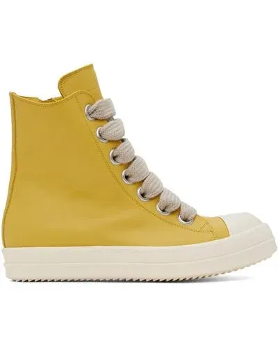 RICK OWENS FW24&#39; PORTERVILLE JUMBO LACE LEMON HIGH TOP