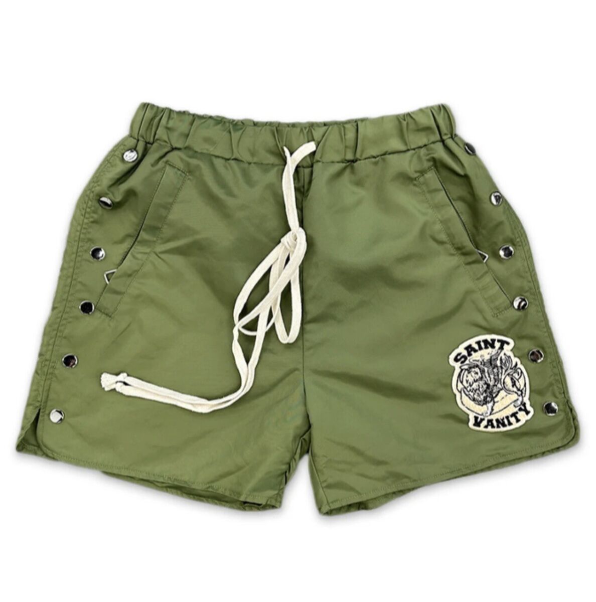 SAINT VANITY NYLON OLIVE SHORTS xxl*