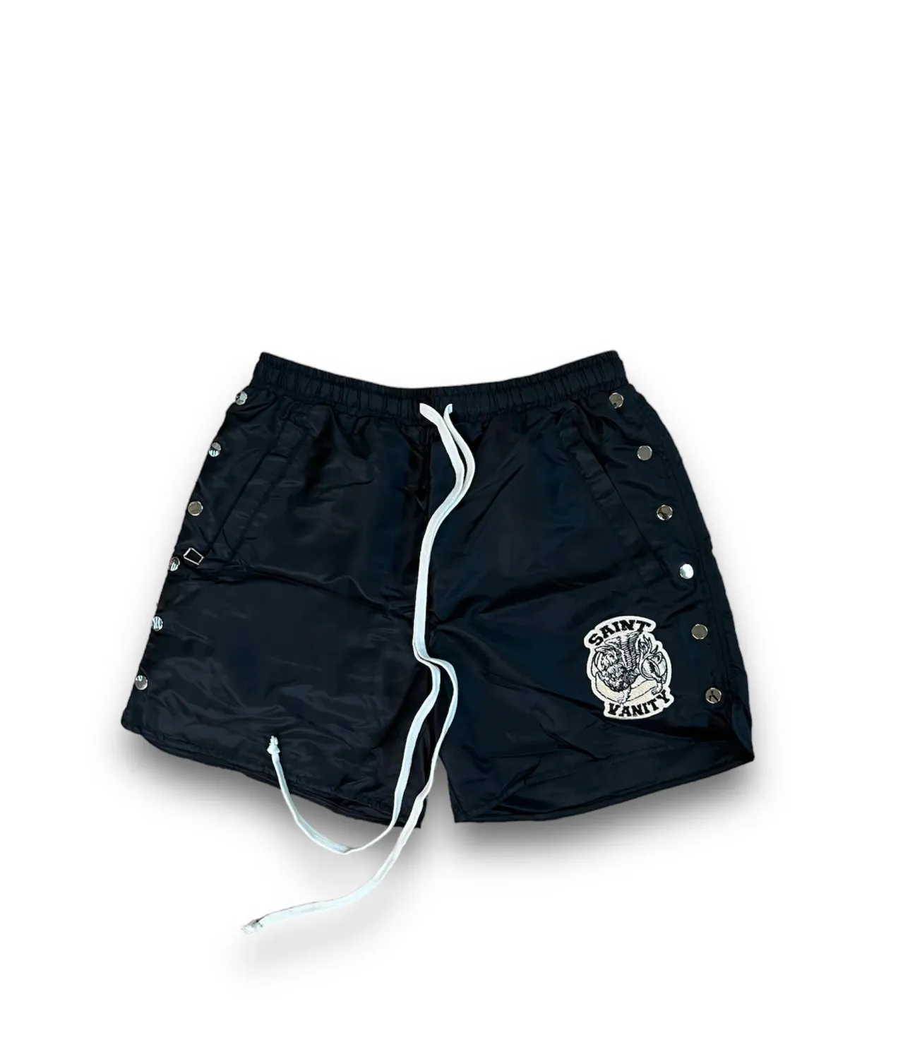 SAINT VANITY NYLON BLACK SHORTS