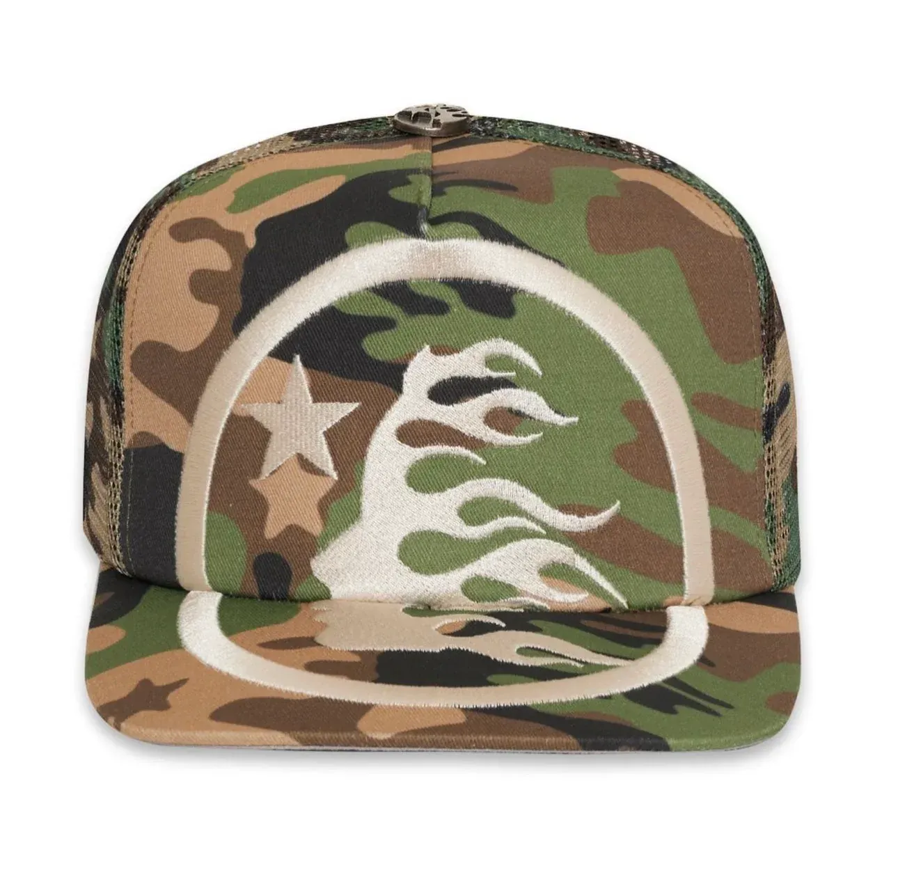 HELLSTAR BIG LOGO TRUCKER SNAPBACK CAMO HAT