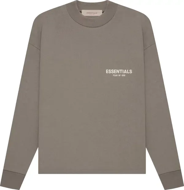 ESSENTIALS DESERT TAUPE L/S TEE