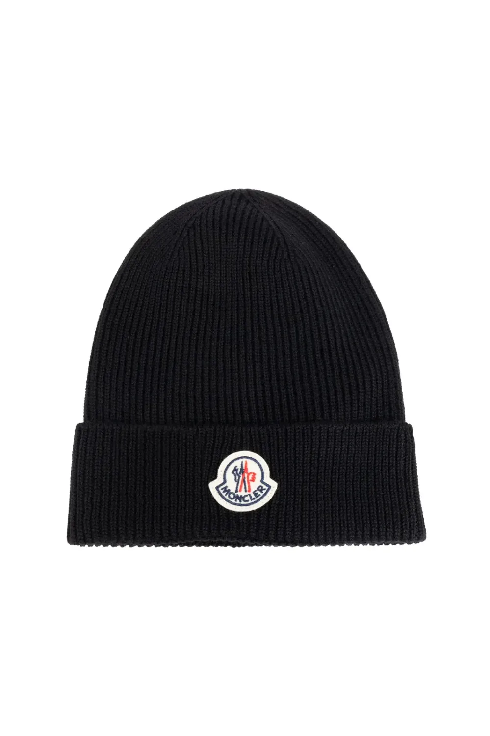 MONCLER BLACK WOOL BEANIE