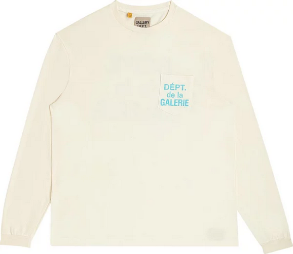 GALLERY DEPT DE LA GALERIE L/S POCKET TEE CREAM