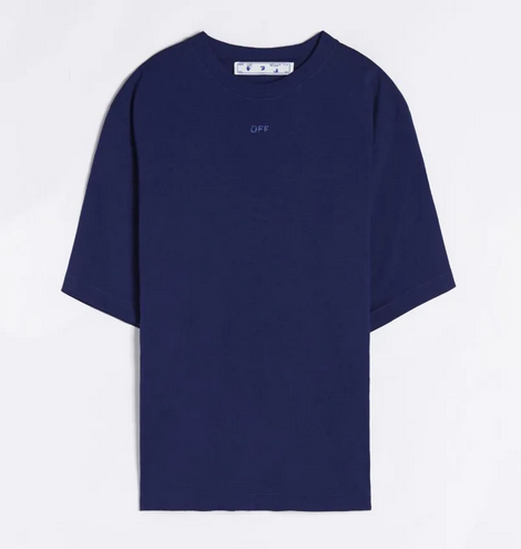 OFF WHITE RUBBER ARROW SLIM TEE NAVY