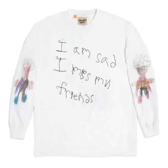 GALLERY DEPT IM SAD L/S WHITE TEE