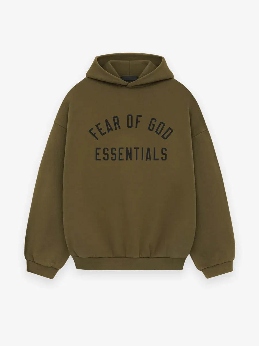 ESSENTIALS OLIVE FLEECE  SWEATSHIRT
