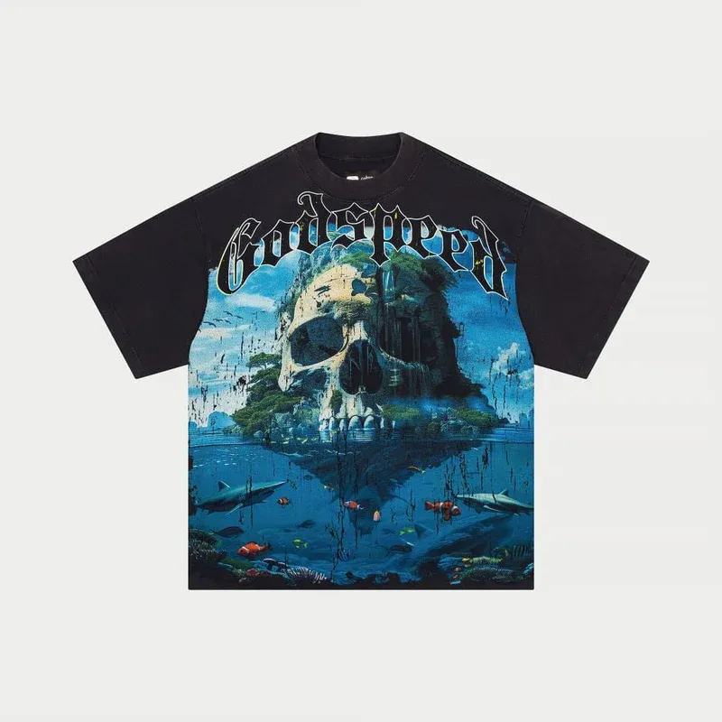 GODSPEED BLUE WASH GS ISLAND Y-SHIRT TEE