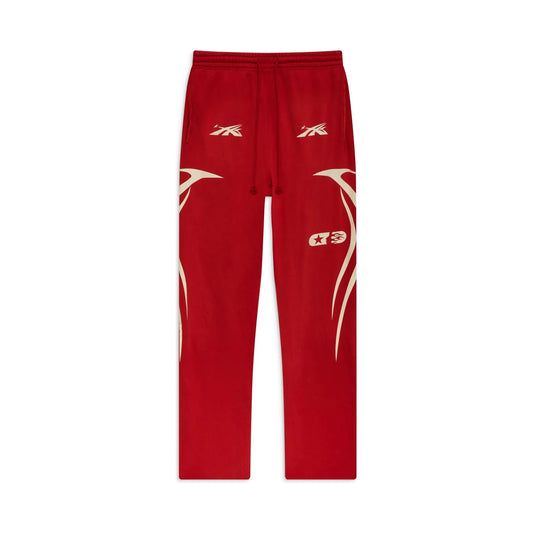 HELLSTAR SPORTS RED DOUBLE HIT LOGO SWEATPANTS