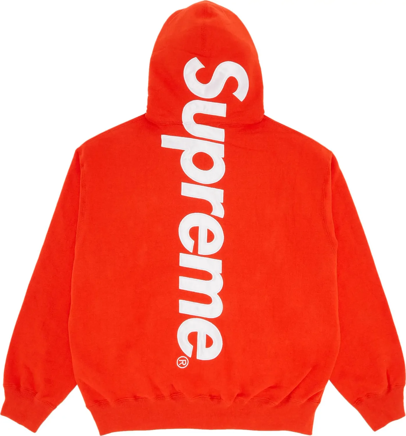 SUPREME SATIN APPLIQUE HOODED SWEATSHIRT BRIGHT ORANGE