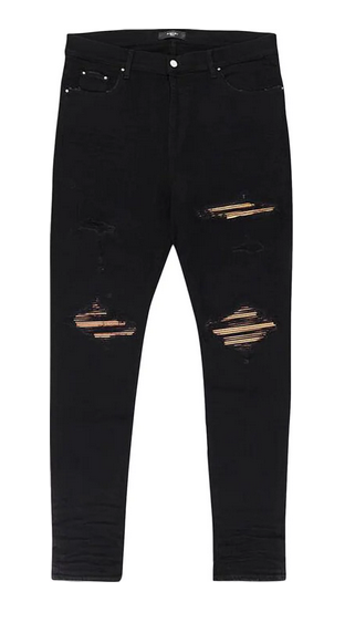 AMIRI MX1 SKINNY JEAN BLACK AND GOLD