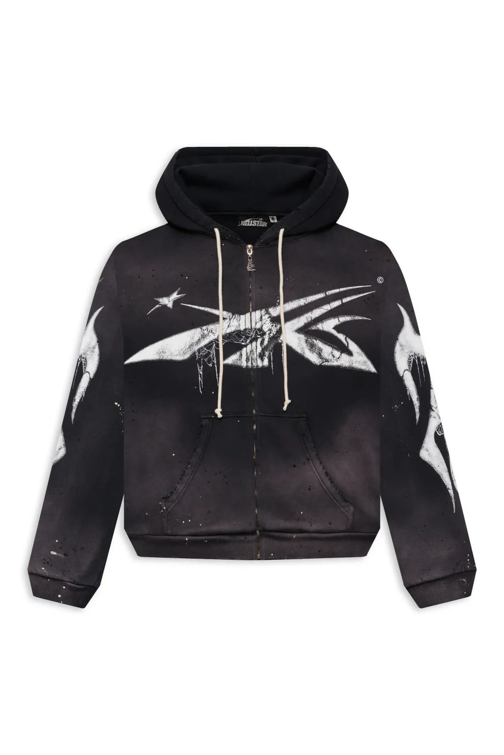 HELLSTAR SPIDERWEB SPORT LOGO ZIP UP BLACK