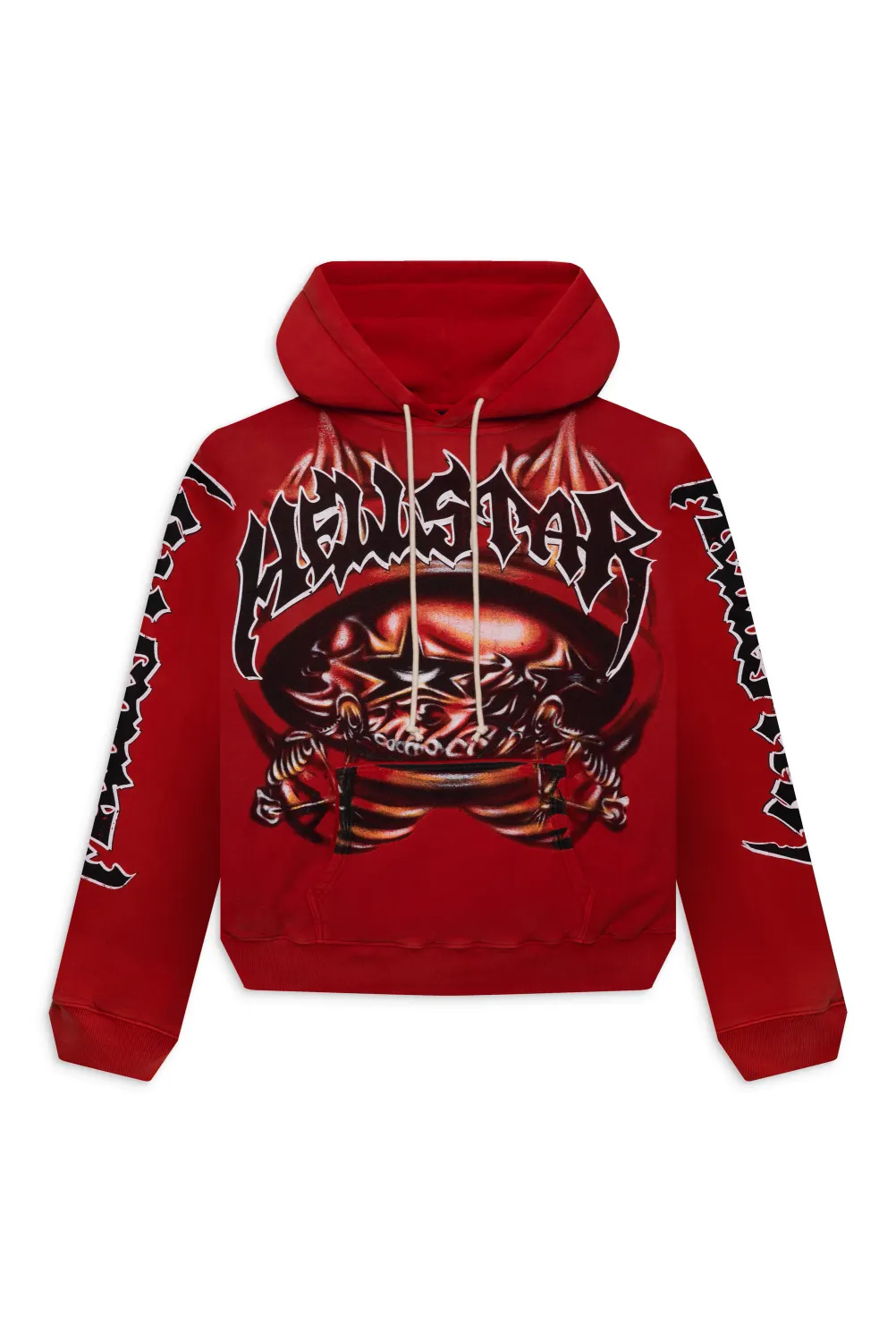 HELLSTAR RED HALLOWEEN SKELETON AIRBRUSHED HOODIE