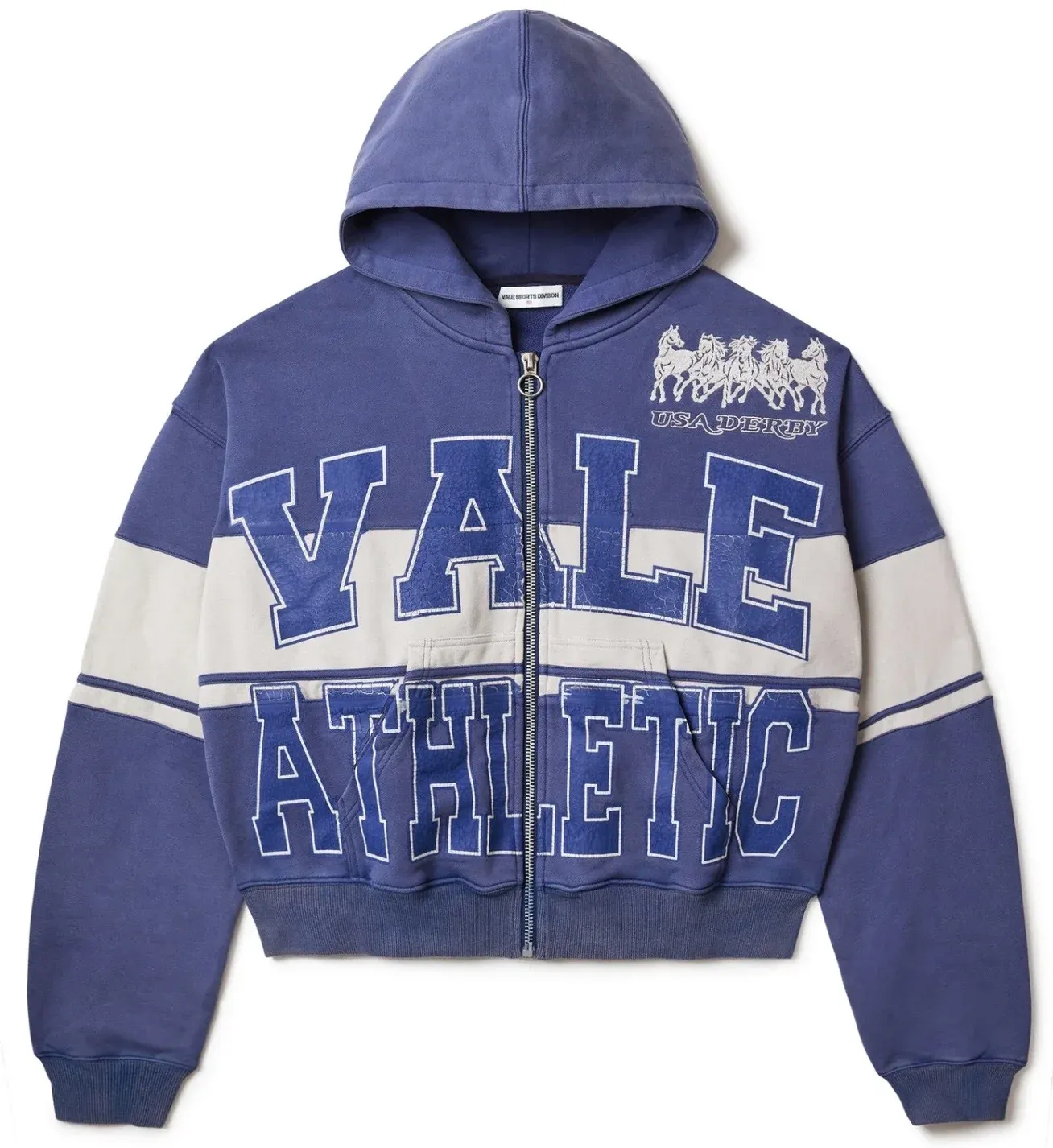 VALE NAVY DERBY ZIP UP HOODIE