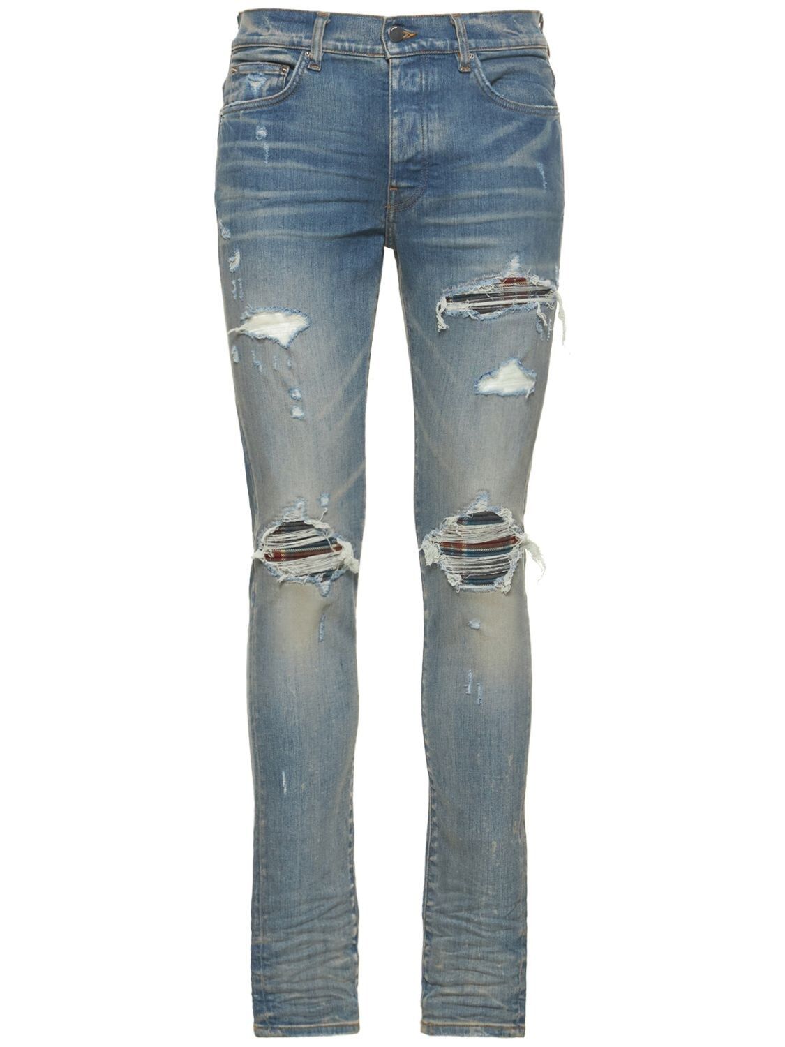 AMIRI BLUE MULTICOLOR  FLANNEL MX1 JEANS SWAP FOR RELL