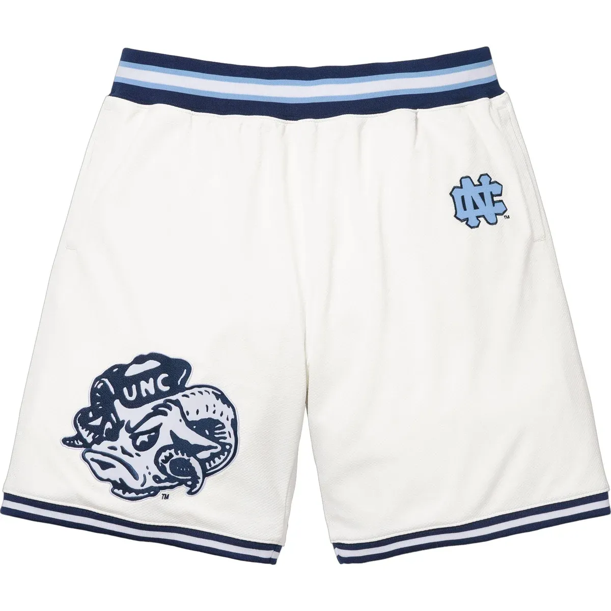 SUPREME X MITCHELL &amp; NESS &quot;UNC&quot; BASKETBALL SHORTS