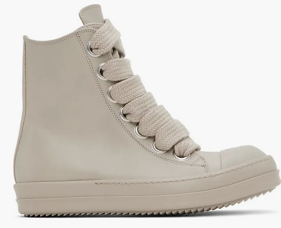 RICK OWENS JUMBO LACED CREAM  SNEAKERS