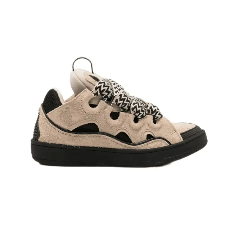 LANVIN CURB SNEAKER LIGHT BROWN/BLK