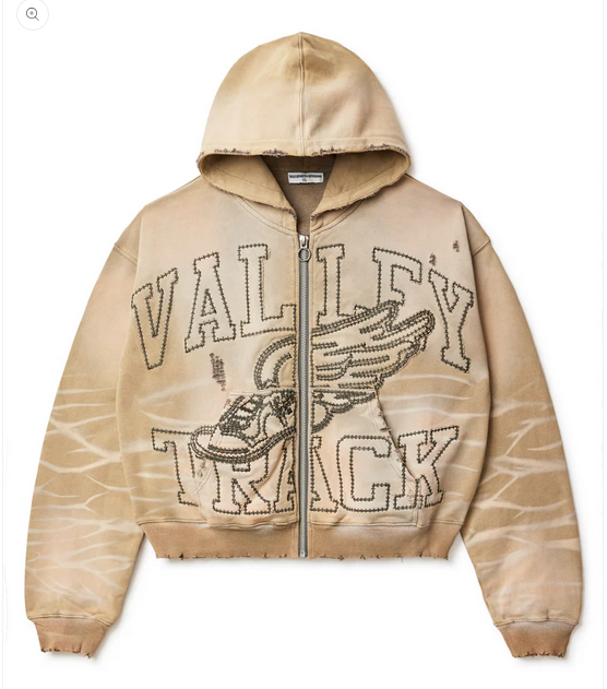 VALE GARDEN ZIP UP HOODIE SAND
