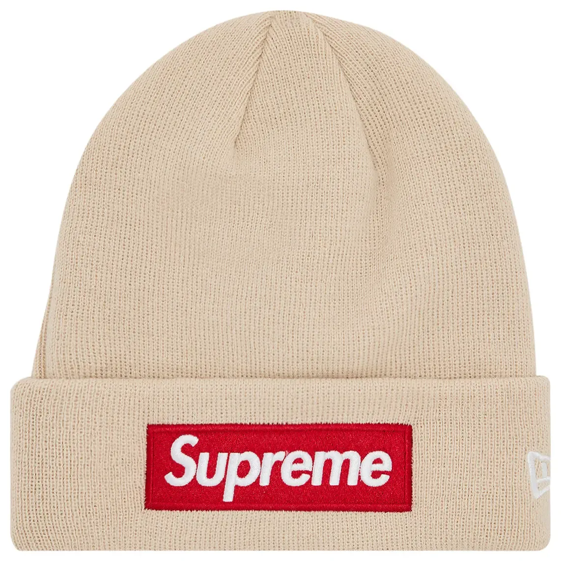 SUPREME NEW ERA BOX LOGO BEANIE STONE