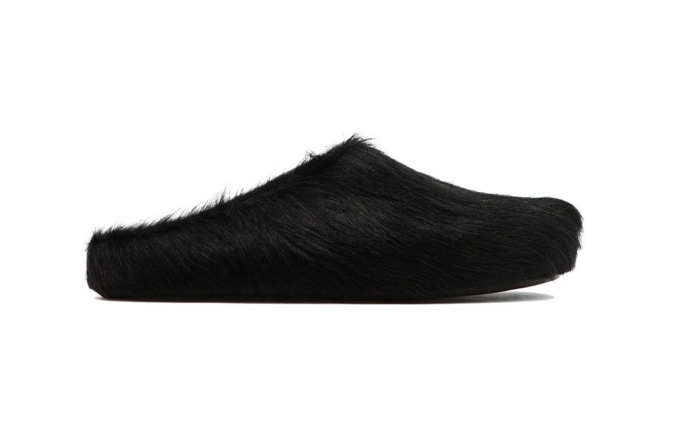 MARNI FUSSBETT SLIP ON FLAT MULES BLACK