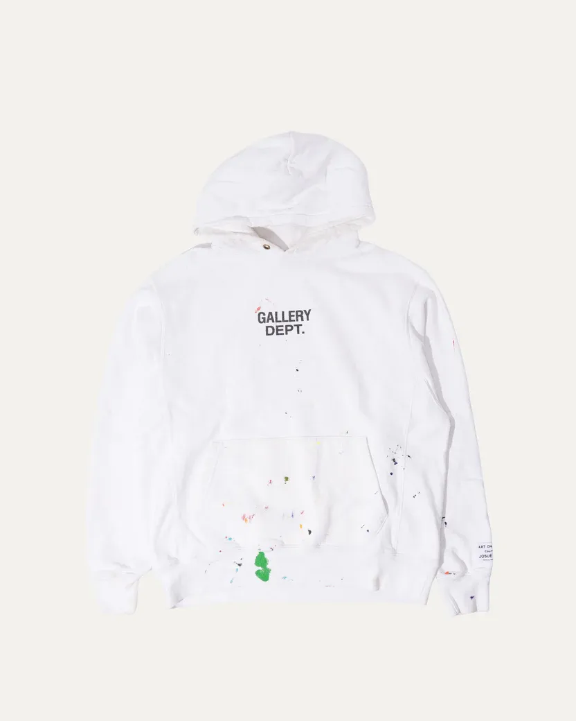 GALLERY DEPT. WHITE PAINT SPLATTER HOODIE