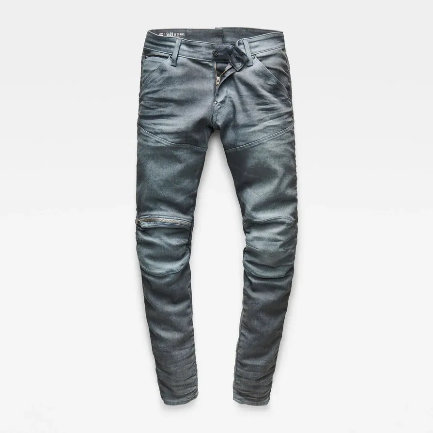 G-STAR 5620 3D ZIP KNEE SUN FADED MOON GREY SKINNY JEAN
