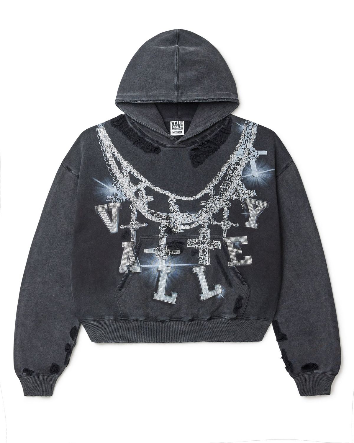 VALE BIG CHAIN BLACK HOODIE