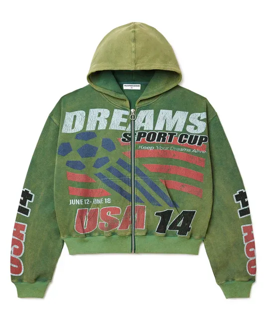 VALE USA 14 THERMAL GREEN ZIP UP HOODIE