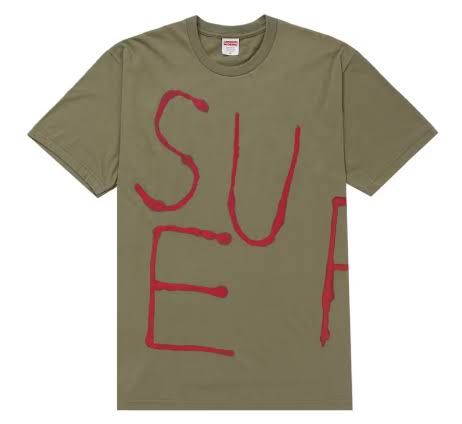 SUPREME PAINTED TEE LIGHT OLIVE