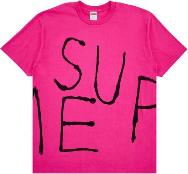 SUPREME PAINTED TEE FUCHSIA
