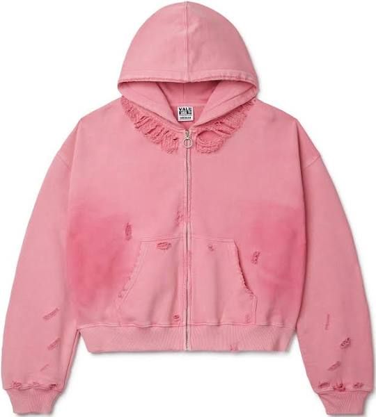 VALE PINK BLANK ZIP UP HOODIE
