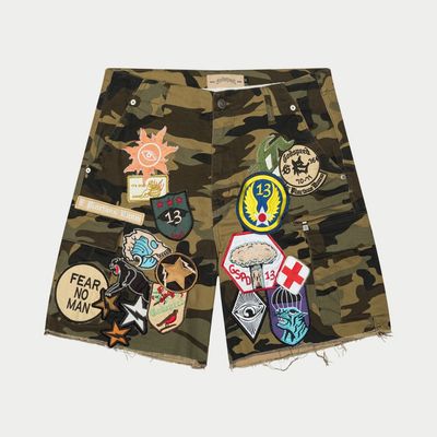 GODSPEED NY PATCHWORK CARGO SHORTS