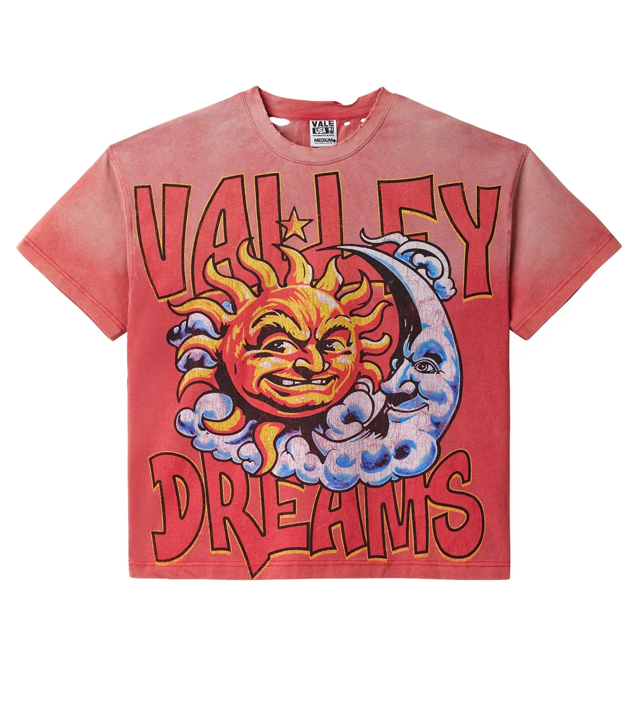 VALE SUN THRASHED RED TEE
