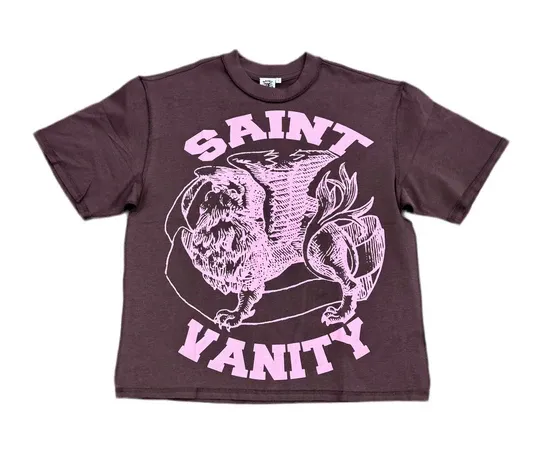 SAINT VANITY BROWN/PINK LOGO TEE