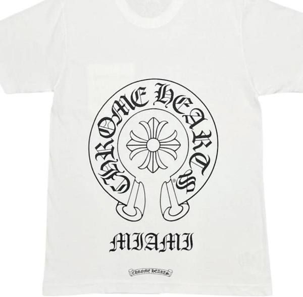 CHROME HEARTS WHITE MIAMI HORSESHOE SHORT S/S TEE
