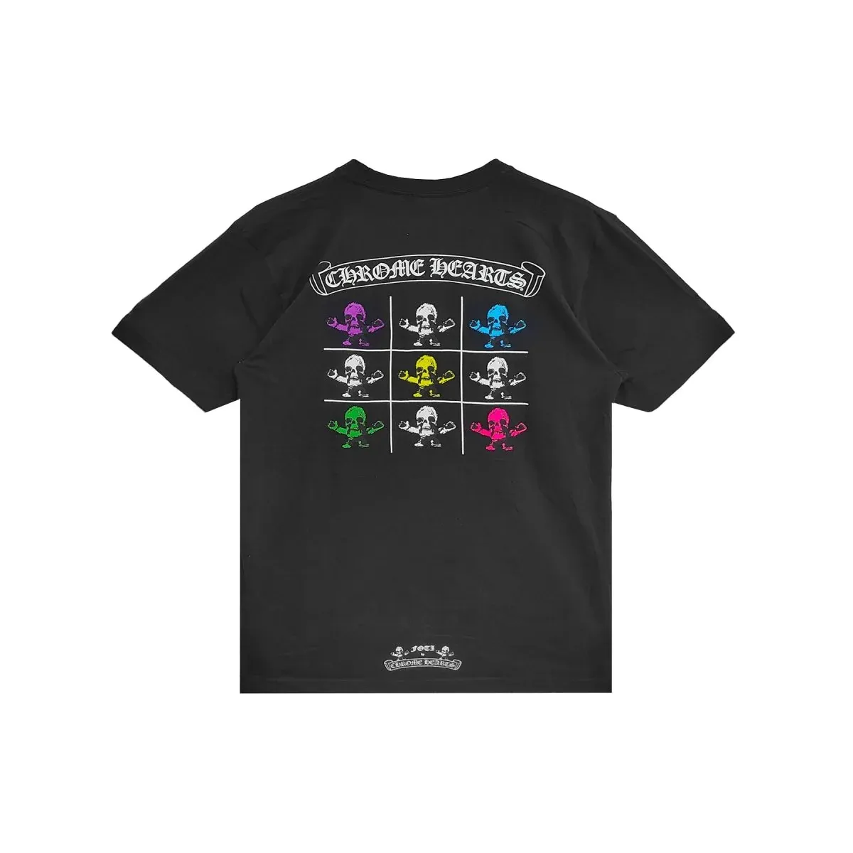 CHROME HEARTS X FOTI BLACK MULTI COLOR SKULL S/S TEE