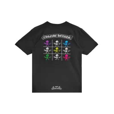 CHROME HEARTS X FOTI BLACK MULTI COLOR SKULL S/S TEE