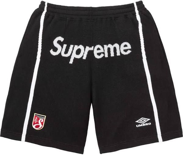SUPREME UMBRO KNIT SOCCER SHORTS BLACK