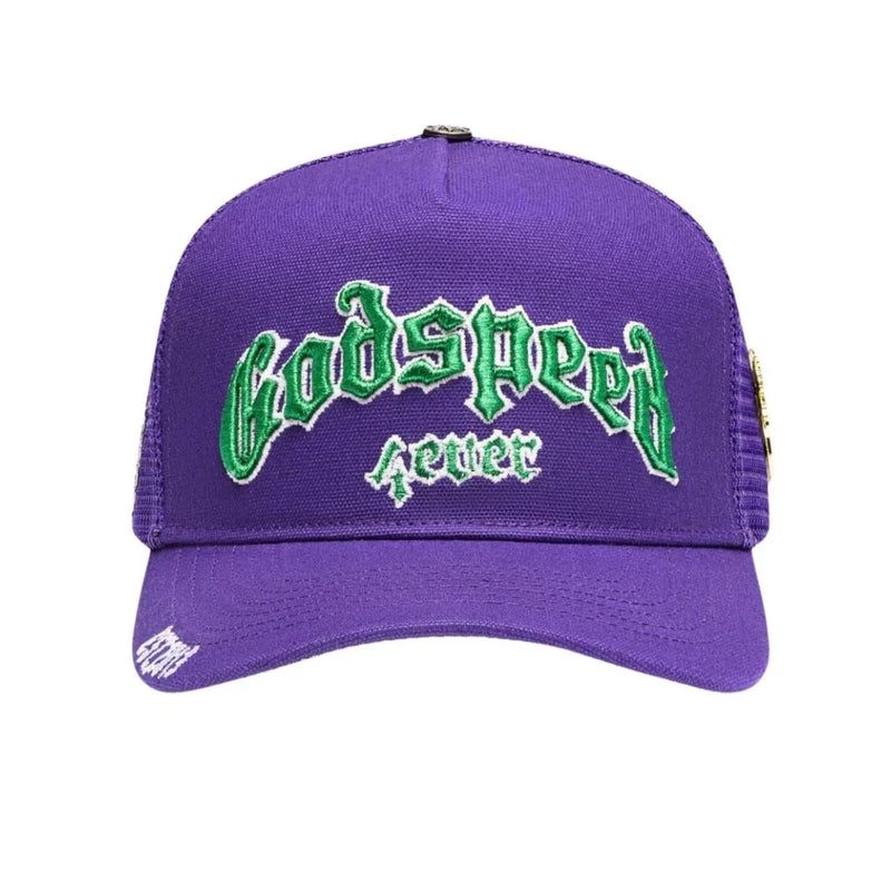 GODSPEED FOREVER TRUCKER HAT PURPLE/GREEN
