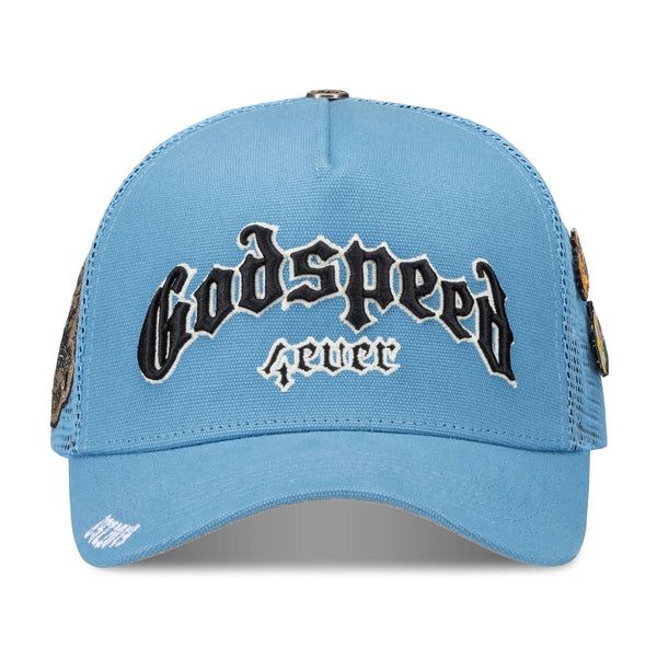 GODSPEED FOREVER TRUCKER HAT SKY BLUE