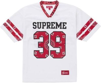 SUPREME BANDANA FOOTBALL JERSEY WHITE