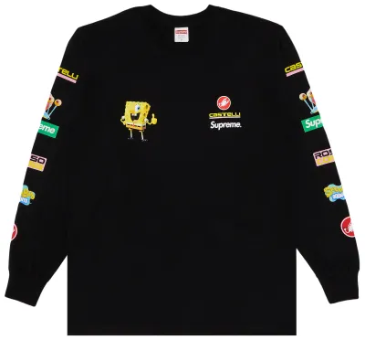 SUPREME SPONGEBOB/CASTELLI RACING L/S TEE BLACK
